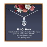 Sterling Silver IG Style MAMA Sweet Inlay Heart Shape Zircon Pendant Necklace sku image 8