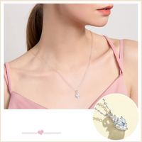 Sterling Silver IG Style MAMA Sweet Inlay Heart Shape Zircon Pendant Necklace main image 8