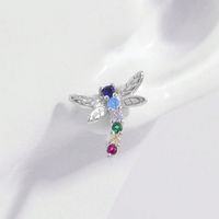 1 Pair Elegant Simple Style Butterfly Plating Inlay Sterling Silver Zircon White Gold Plated Ear Studs main image 3