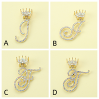 1 Piece 57MM Alloy Rhinestones Letter Crown Pendant main image 1