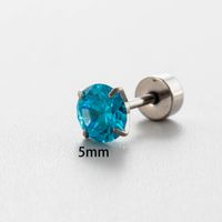 1 Piece Simple Style Classic Style Round Plating Inlay 316 Stainless Steel  Zircon 18K Gold Plated Ear Studs sku image 21