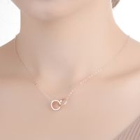 Copper Simple Style Classic Style Inlay Solid Color Rhinestones Pendant Necklace main image 1