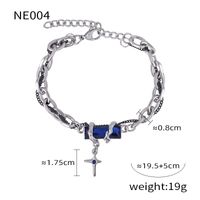 Acero Titanio Hip Hop Punk Estilo Simple Cadena Embutido Cruzar Cuadrilátero Circón Pulsera Collar sku image 3