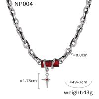 Titanium Steel Hip-Hop Punk Simple Style Chain Inlay Cross Quadrilateral Zircon Bracelets Necklace sku image 6