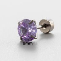 1 Piece Simple Style Classic Style Round Plating Inlay 316 Stainless Steel  Zircon 18K Gold Plated Ear Studs sku image 18