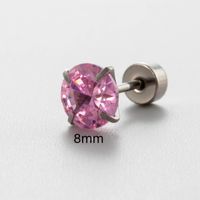 1 Piece Simple Style Classic Style Round Plating Inlay 316 Stainless Steel  Zircon 18K Gold Plated Ear Studs sku image 19