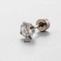 1 Piece Simple Style Classic Style Round Plating Inlay 316 Stainless Steel  Zircon 18K Gold Plated Ear Studs sku image 12