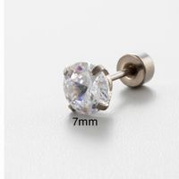 1 Piece Simple Style Classic Style Round Plating Inlay 316 Stainless Steel  Zircon 18K Gold Plated Ear Studs sku image 17