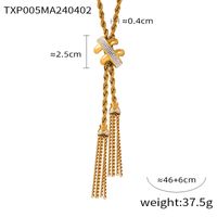 Acier Au Titane Plaqué Or 18K Style IG Style Simple Commuer Placage Incruster Couleur Unie Strass Zircon Anneaux Des Boucles D'Oreilles Collier main image 3