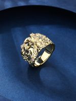 Cobre Chapados en oro de 18k Elegante Glamour Lujoso Enchapado Embutido Color Sólido Circón Anillos De Banda Ancha main image 3
