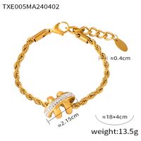 Titanium Steel 18K Gold Plated IG Style Simple Style Commute Plating Inlay Solid Color Rhinestones Zircon Rings Earrings Necklace sku image 5