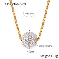 Acero Titanio Chapados en oro de 18k Elegante Estilo Francés Estilo Simple Embutido Ronda Diamantes De Imitación Collar main image 2