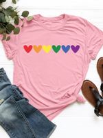 Women's T-shirt Short Sleeve T-Shirts Printing Casual Streetwear Heart Shape main image 3