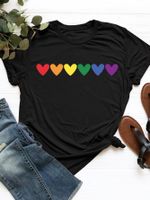 Women's T-shirt Short Sleeve T-Shirts Printing Casual Streetwear Heart Shape main image 4