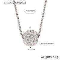 Acero Titanio Chapados en oro de 18k Elegante Estilo Francés Estilo Simple Embutido Ronda Diamantes De Imitación Collar sku image 1