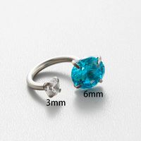 1 Piece Ear Cartilage Rings & Studs Simple Style Classic Style Heart Shape 316 Stainless Steel  Plating Inlay Zircon 18K Gold Plated Ear Cartilage Rings & Studs sku image 12