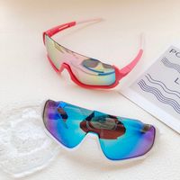 Y2K Casual Sports Solid Color Pc Resin Avaitor Half Frame Kids Sunglasses main image 5