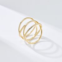 Simple Style Solid Color Lines 304 Stainless Steel 18K Gold Plated Rings In Bulk sku image 8