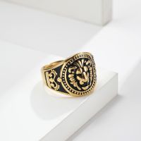 Retro Simple Style Lion 304 Stainless Steel 18K Gold Plated Unisex Rings sku image 8