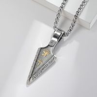 Hip-Hop Retro Box 304 Stainless Steel Plating Inlay Rhinestones 18K Gold Plated Men's Pendant Necklace main image 2