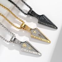 Hip-Hop Retro Box 304 Stainless Steel Plating Inlay Rhinestones 18K Gold Plated Men's Pendant Necklace main image 3