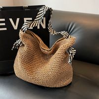 Women's Vacation Beach Solid Color Straw Shopping Bags main image 5