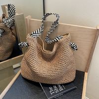 Women's Vacation Beach Solid Color Straw Shopping Bags main image 9