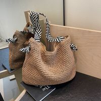 Women's Vacation Beach Solid Color Straw Shopping Bags main image 8