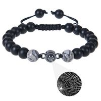 316 Stainless Steel  Natural Stone Simple Style Beaded Round Bracelets sku image 1