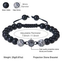 316 Stainless Steel  Natural Stone Simple Style Beaded Round Bracelets main image 3