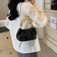 Women's Medium Pu Leather Solid Color Basic Classic Style Sewing Thread Magnetic Buckle Underarm Bag main image 5