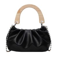 Women's Medium Pu Leather Solid Color Basic Classic Style Sewing Thread Magnetic Buckle Underarm Bag sku image 1