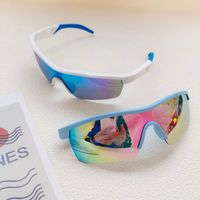 Vacation Sports Cool Style Color Block Resin Avaitor Half Frame Kids Sunglasses main image 6