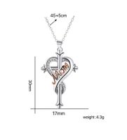 Wholesale Jewelry Elegant Lady Letter Heart Shape 201 Stainless Steel Alloy Artificial Rhinestones Polishing Inlay Pendant Necklace sku image 1