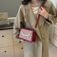 Women's Medium Checked Cloth Heart Shape Elegant Vintage Style Beading Zipper Underarm Bag main image 2