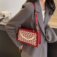 Women's Medium Checked Cloth Heart Shape Elegant Vintage Style Beading Zipper Underarm Bag main image 3