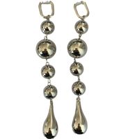 1 Pair Casual Exaggerated Commute Solid Color Tassel Alloy Brass Silver Plated Drop Earrings main image 10