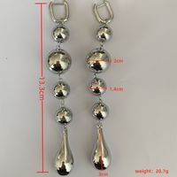 1 Pair Casual Exaggerated Commute Solid Color Tassel Alloy Brass Silver Plated Drop Earrings main image 2