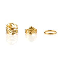 Elegant Classic Style Commute Solid Color 304 Stainless Steel 18K Gold Plated Open Rings Rings In Bulk main image 5
