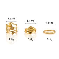 Elegant Classic Style Commute Solid Color 304 Stainless Steel 18K Gold Plated Open Rings Rings In Bulk main image 2