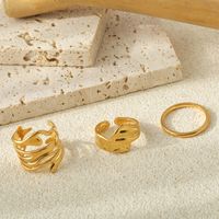 Elegant Classic Style Commute Solid Color 304 Stainless Steel 18K Gold Plated Open Rings Rings In Bulk main image 4