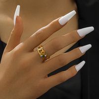 Elegant Cute Sweet Heart Shape 304 Stainless Steel 18K Gold Plated Open Rings In Bulk main image 5