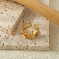 Elegant Cute Sweet Heart Shape 304 Stainless Steel 18K Gold Plated Open Rings In Bulk main image 1