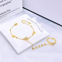 Simple Style Classic Style Butterfly 304 Stainless Steel 18K Gold Plated Artificial Pearls Bracelets In Bulk main image 1