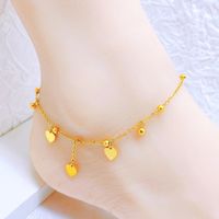 Simple Style Classic Style Heart Shape 304 Stainless Steel 18K Gold Plated Women's Anklet main image 1