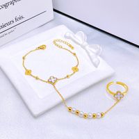 Simple Style Classic Style Butterfly 304 Stainless Steel 18K Gold Plated Artificial Pearls Bracelets In Bulk main image 3
