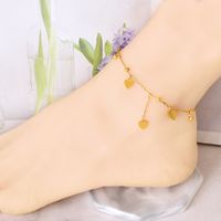 Simple Style Classic Style Heart Shape 304 Stainless Steel 18K Gold Plated Women's Anklet main image 3