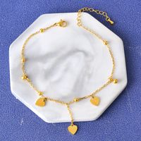 Simple Style Classic Style Heart Shape 304 Stainless Steel 18K Gold Plated Women's Anklet main image 4