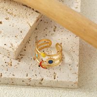 Elegant Sweet Commute Sun Star Moon 304 Stainless Steel 18K Gold Plated Open Rings In Bulk main image 6