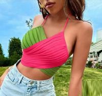 Women's Vest Tank Tops Backless Casual Color Block Solid Color main image 1